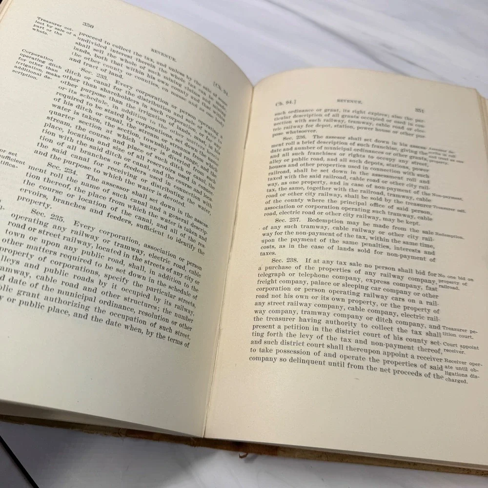 1901 Session Laws of Colorado 13th General Assembly Antique Law Book Hardcover